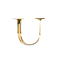 u or métallique luxe chrome alphabet Police de caractère png