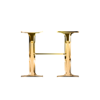 h goud metalen luxe chroom alfabet doopvont png