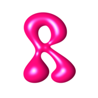 r Flüssigkeit Rosa 3d Alphabet y2k Stil png