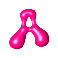 un' liquido rosa 3d alfabeto y2k stile png