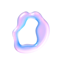 O alphabet with y2k liquid pastel hologram chrome effect png