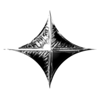 Star Y2K element with chrome metallic 3d effect png