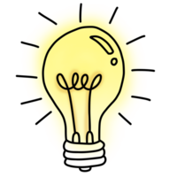 Drawing of light bulb isolated on transparent background for usage as an illustration and energy savings concept png