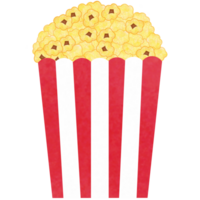 Drawing of popcorn isolated on transparent background for usage as an illustration, food and snack concept png