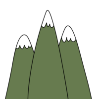 Drawing of mountain isolated on transparent background for usage as an illustration, nature decoration and springtime concept png