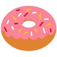 Drawing of donut isolated on transparent background for usage as an illustration, food and snack concept png