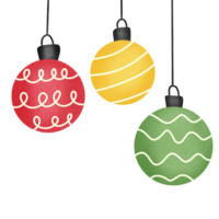 Drawing of Christmas balls isolated on transparent background for usage as an illustration and holidays decoration concept png