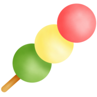 Drawing of dango isolated on transparent background for usage as an illustration, food and snack concept png