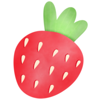 Drawing of strawberry isolated on transparent background for usage as an illustration, food, fruits and eating concept png