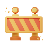 3D Illustration render of Road Block icon designs. Perfect for traffic, construction, obstacle, and safety-themed projects to enhance your designs. png