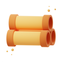 3D Illustration render of Plastic Pipe icon designs. Perfect for plumbing, construction, irrigation, and infrastructure-themed projects to enhance your designs. png