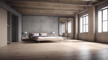 Loft room mock up design. . photo