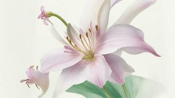 Pastel watercolor flowers on a white background. photo