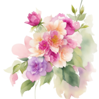 ai gegenereerd, waterverf bloem, bloemen waterverf, waterverf bloem clip art png