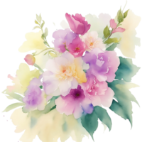 Ai Generated, Watercolor Flower, Floral watercolor, Watercolor Flower Clipart png