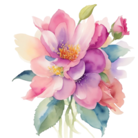 ai généré, aquarelle floral conception, aquarelle fleur, aquarelle floral partie png