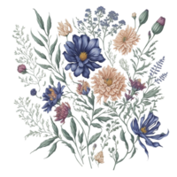 ai generiert, Aquarell Blumen- Design, Aquarell Blume, Aquarell Blumen- ccpart png