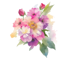 ai genererad, vattenfärg blomma, vattenfärg blommig design, vattenfärg ClipArt blomma, vattenfärg png