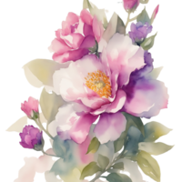 ai generiert, Aquarell Blumen- Design, Aquarell, Aquarell Blume, Clip Art png
