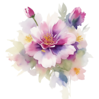 ai generado, acuarela, acuarela floral, acuarela flor diseño png