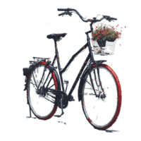 ai généré, aquarelle vélo, aquarelle, vélo avec fleur png