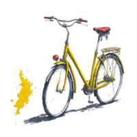 ai generiert, Aquarell Fahrrad, Aquarell, Fahrrad mit Blume png