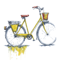 Ai Generated, Watercolor Bicycle, Watercolor, Bicycle With Flower png