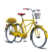 Ai Generated, Watercolor Bicycle, Watercolor, Bicycle With Flower png