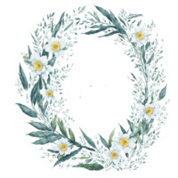 ai genererad, vattenfärg blomma, vattenfärg skön blomma, vattenfärg, vattenfärg blomma med avrundad ram png