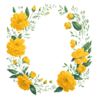 ai generado, acuarela flor, acuarela hermosa flor, acuarela, acuarela flor con redondeado marco png