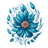 ai generato, acquerello fiore, acquerello bellissimo fiore, acquerello, acquerello fiore con arrotondato telaio png