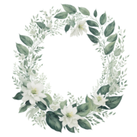 ai genererad, vattenfärg blomma, vattenfärg skön blomma, vattenfärg, vattenfärg blomma med avrundad ram png