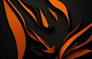 Abstract Background, Black Background, Black And Orange Color Background, Ai Generated photo