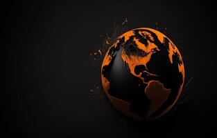 Black Abstract Background, Black Background,  Black With Orange Background photo