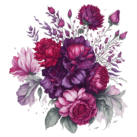 acquerello bouquet di fiori, acquerello mazzo fiore, nozze fiore, acquerello floreale disegno, botanico fiore, acquerello decorazione, ai generato png