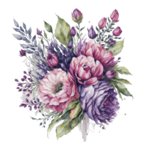 acquerello bouquet di fiori, acquerello mazzo fiore, nozze fiore, acquerello floreale disegno, botanico fiore, acquerello decorazione, ai generato png