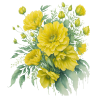 Aquarell Blumenstrauß, Aquarell Strauß Blume, Hochzeit Blume, Aquarell Blumen- Design, botanisch Blume, Aquarell Dekoration, ai generiert png