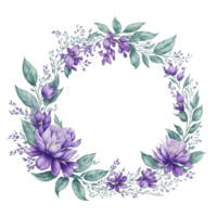 waterverf bloemen kader ontwerp, aquarel bloemen bloem ontwerp, waterverf volger, bruiloft decoratie, boho ronde bloemen kader, waterverf boeket, waterverf bloem regelingen bloemen, ai gegenereerd png