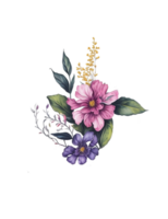 aquarelle bouquet de fleurs, aquarelle bouquet fleur, mariage fleur, aquarelle floral conception, botanique fleur, aquarelle décoration, ai généré png