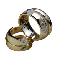 Hochzeit Ring, Hochzeit Dekoration, Hochzeit, Schmuck Gold, Hochzeit, Liebe Ring, Hochzeit Ring mit Blume, ai generiert png