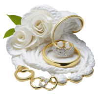 Boda anillo, Boda decoración, boda, joyería oro, casamiento, amor anillo, Boda anillo con flor, ai generado png