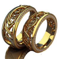 Hochzeit Ring, Hochzeit Dekoration, Hochzeit, Schmuck Gold, Hochzeit, Liebe Ring, Hochzeit Ring mit Blume, ai generiert png