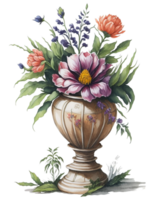 aquarelle bouquet de fleurs, aquarelle bouquet fleur, mariage fleur, aquarelle floral conception, botanique fleur, aquarelle décoration, aquarelle fleurir, ai généré png