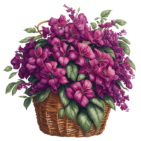 waterverf mand bloem, waterverf Bloemen boeket, waterverf boeket bloem, bruiloft bloem, waterverf bloemen ontwerp, botanisch bloem, waterverf decoratie, ai gegenereerd png