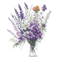 vattenfärg blombukett, vattenfärg bukett blomma, bröllop blomma, vattenfärg blommig design, botanisk blomma, vattenfärg blomma, vattenfärg dekoration, ai genererad png