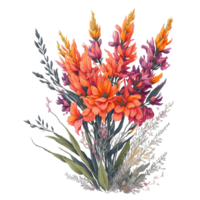 waterverf Bloemen boeket, waterverf boeket bloem, bruiloft bloem, waterverf bloemen ontwerp, botanisch bloem, waterverf bloesem, waterverf decoratie, ai gegenereerd png