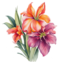 acquerello bouquet di fiori, acquerello mazzo fiore, nozze fiore, acquerello floreale disegno, botanico fiore, acquerello fiore, acquerello decorazione, ai generato png