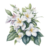 vattenfärg blommig design med avrundad ram, vattenfärg blombukett, vattenfärg bukett blomma, bröllop blomma, vattenfärg blommig design, botanisk blomma, vattenfärg dekoration, ai genererad png