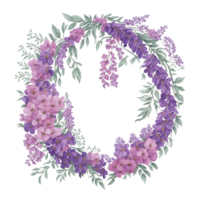 waterverf bloemen ontwerp met afgeronde kader, waterverf Bloemen boeket, waterverf boeket bloem, bruiloft bloem, waterverf bloemen ontwerp, botanisch bloem, waterverf decoratie, ai gegenereerd png