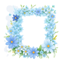 waterverf bloemen ontwerp met afgeronde kader, waterverf Bloemen boeket, waterverf boeket bloem, bruiloft bloem, waterverf bloem regeling, botanisch bloem, waterverf decoratie, ai gegenereerd png